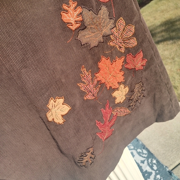 Norton Studio Size 10 Fall Leaves Corduroy Brown Skirt! - Picture 8 of 16